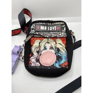 Harley Quinn Mad Love Bubble Gum Pose Buckle-Down Women's Crossbody Purse Wallet
